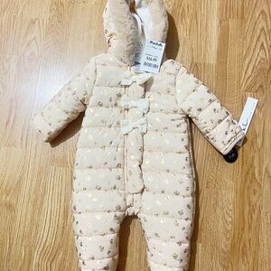 Marshalls Cream and Gold Baby Footie